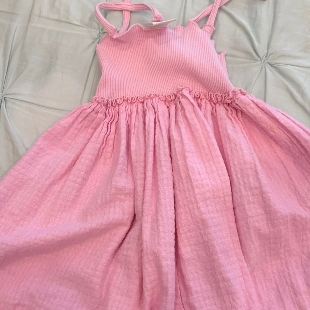 Zara Pink Ribbed Ruffle Top - Picture 5 of 6